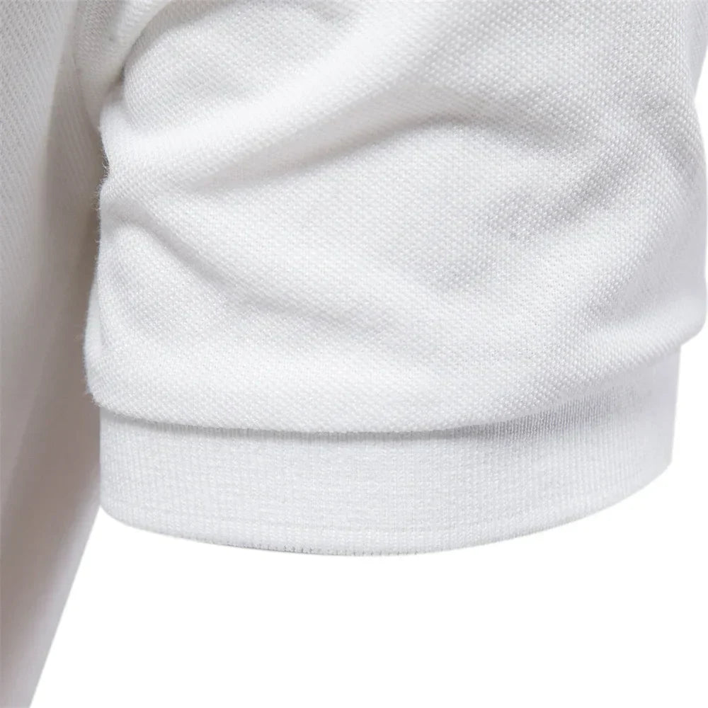 Men's Short-Sleeve Polo Shirt with Chest Logo and Button Placket